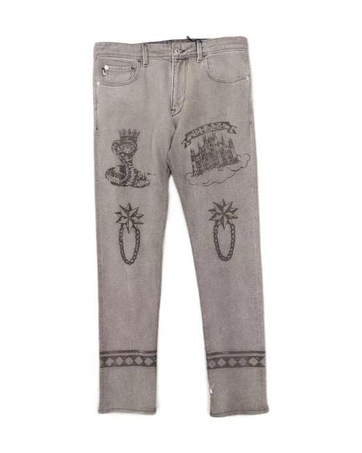 Moschino Gray Belt-Loop Jeans for men