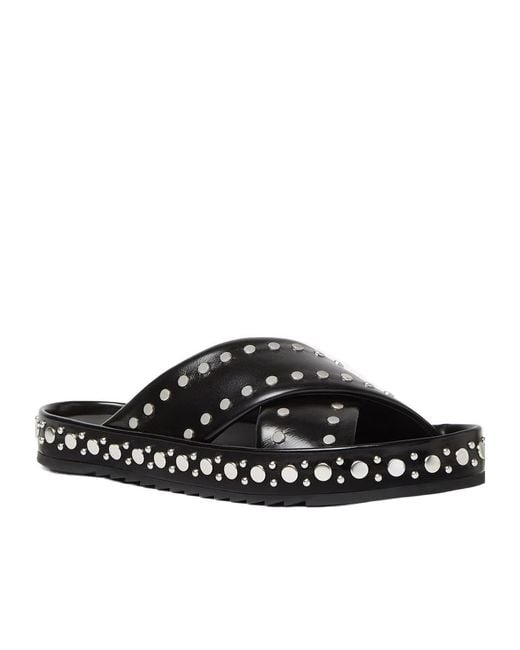 Fendi Black Double Leather Slides