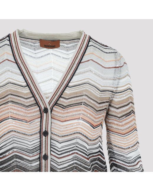 Missoni Gray V-Neck Buttoned Cardigan