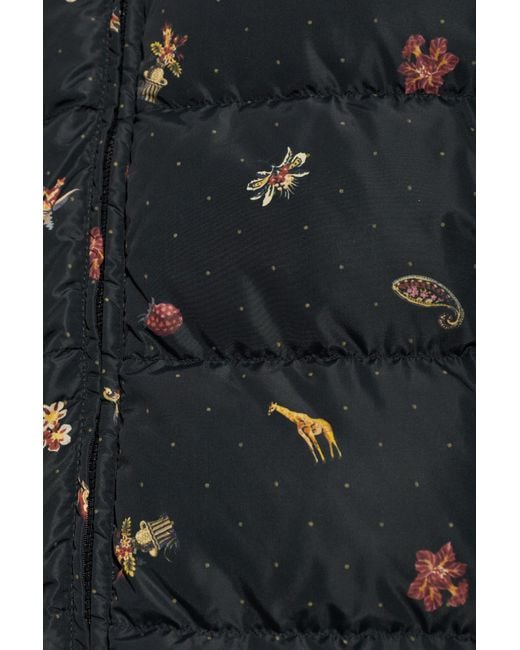 Etro Black Long-Sleeved Hooded Down Jacket