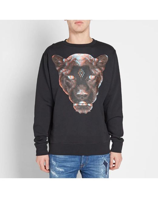 Marcelo Burlon Black 3D Leopard Printed Sweater for men