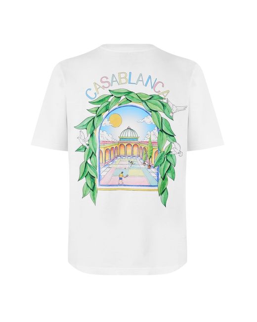 Casablanca White Graphic-Print Cotton T-Shirt for men