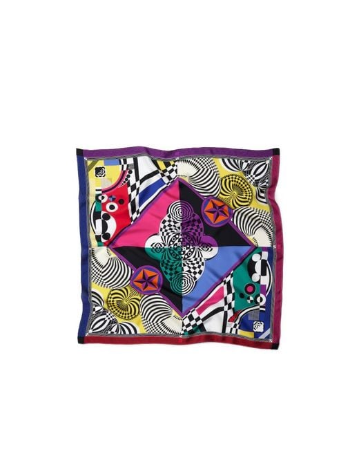 Versace White 'Theatre' Print Silk Scarf for men