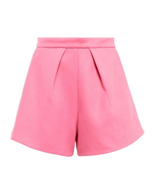 Patou Pink Wool And Cashmere Shorts