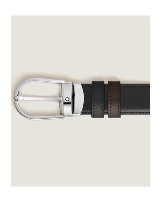 Montblanc Black Horseshoe 30 Mm Reversible Belt for men