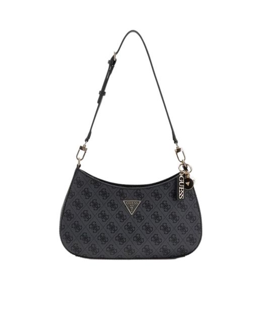 Guess Black Noelle 4G Curved Shoulder Bag