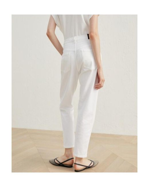 Brunello Cucinelli White High-Waist Cropped Jeans