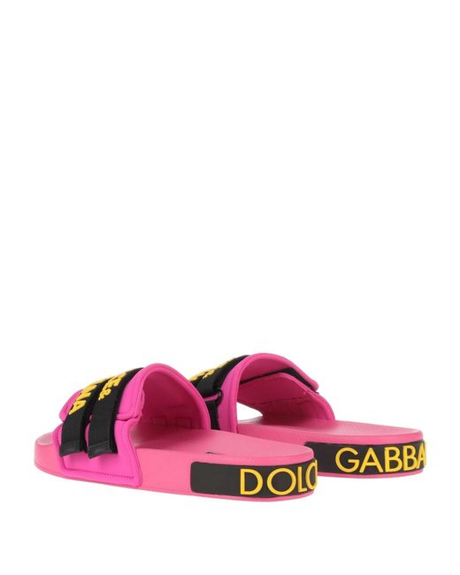 Dolce & Gabbana Pink Minimalist Slippers