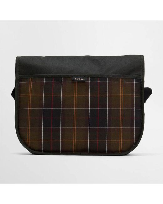 Barbour Black Logo-Patch Messenger Bag for men