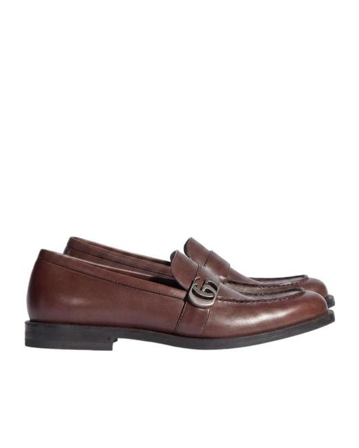 Gucci Brown Loafer With Double G for men