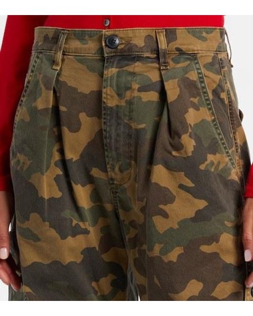 Citizens of Humanity Green Flight Camouflage Twill Barrel-Leg Pants