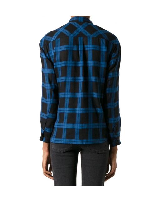 Burberry Blue Checkered Detail Shirt