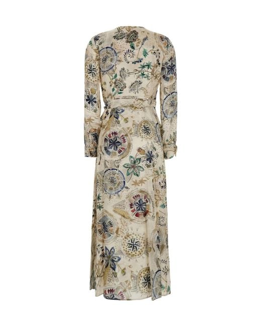 Momoní Natural V-Neck Printed Dress
