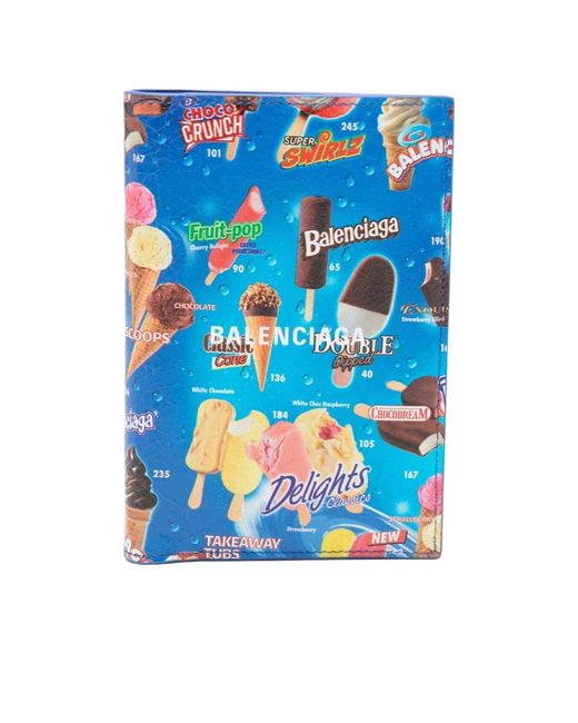 Balenciaga Blue Ice-Cream Print Wallet for men