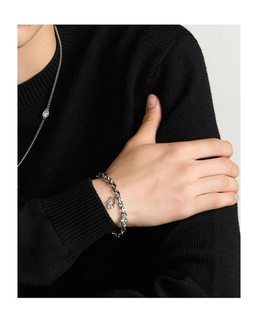 Dior White Homme Sparkle Chain Link Bracelet for men