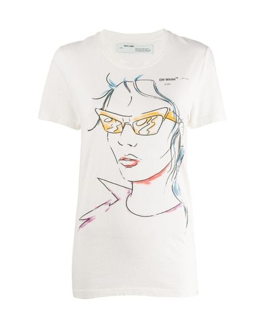 Off-White c/o Virgil Abloh White Logo Character Printed T-Shirt