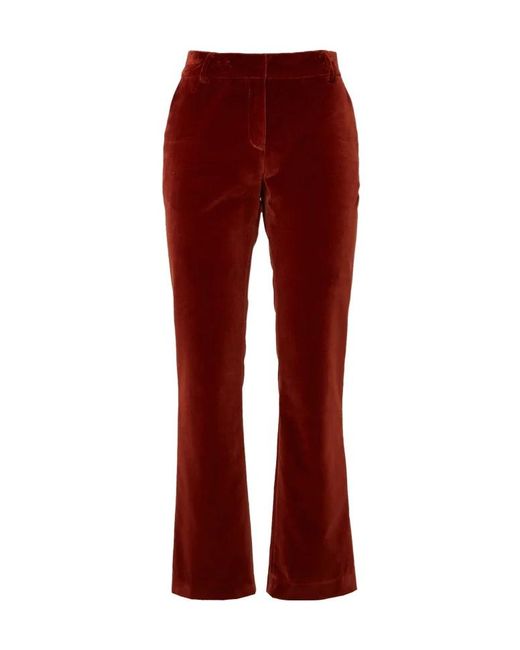 LaDoubleJ Red 24/7 Velvet Cropped Trousers