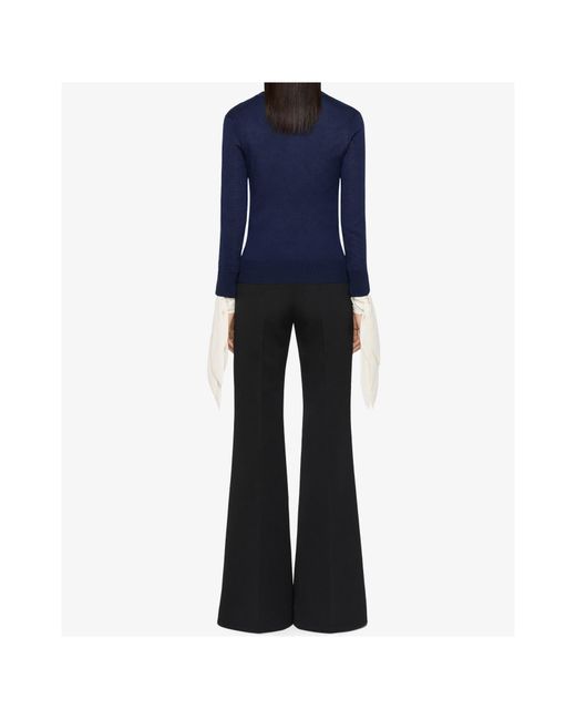 Givenchy Blue 4G Embroidered V-Neck Knitted Cardigan