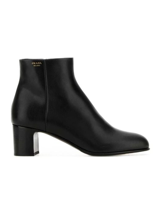 Prada Black Heeled Ankle Boots