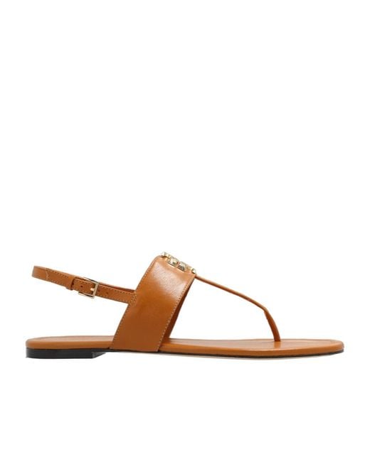 Tory Burch Brown Eleanor T-Strap Sandals
