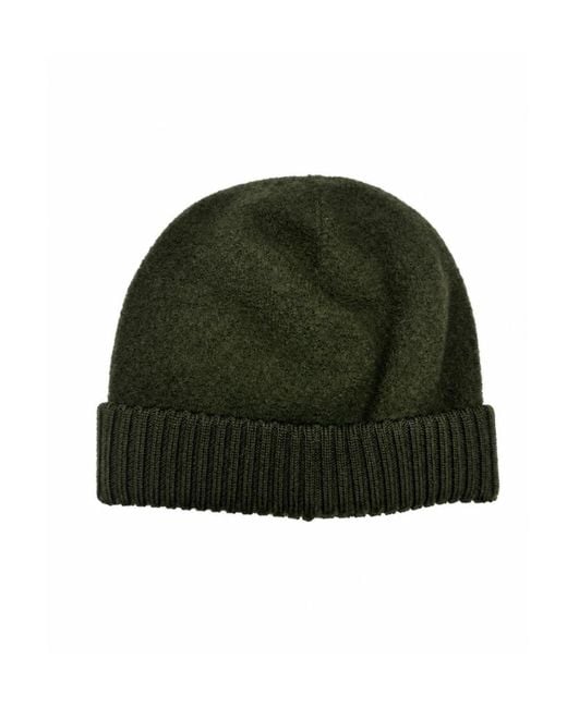 C P Company Green Ribbed Knit Hat for men