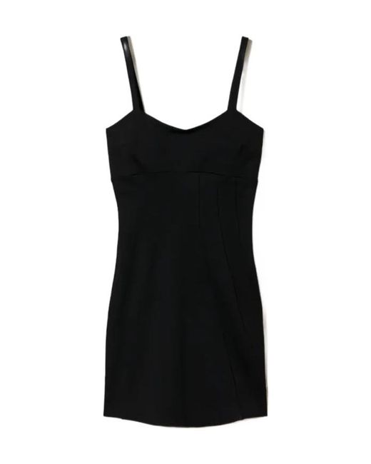 Twinset Black Shoulder-Strap Mini Dress