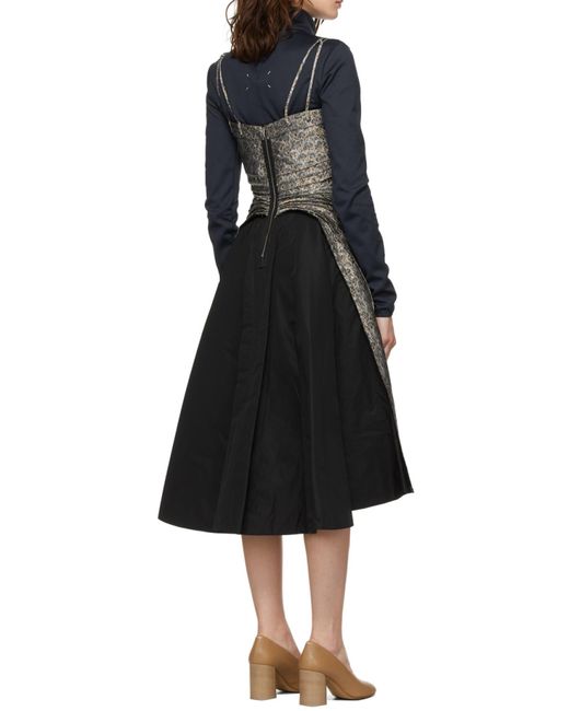 Maison Margiela Blue Floral-Embroidered A-Line Dress