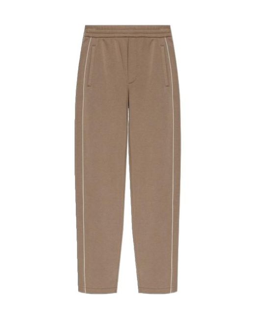 Emporio Armani Natural Side-Stripe Trousers for men