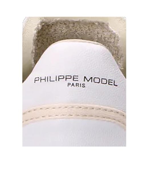 Philippe Model White Leather Sneakers With Light Sole for men