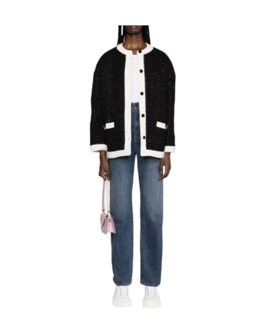 Valentino Black Long-Sleeved Knitted Cardigan
