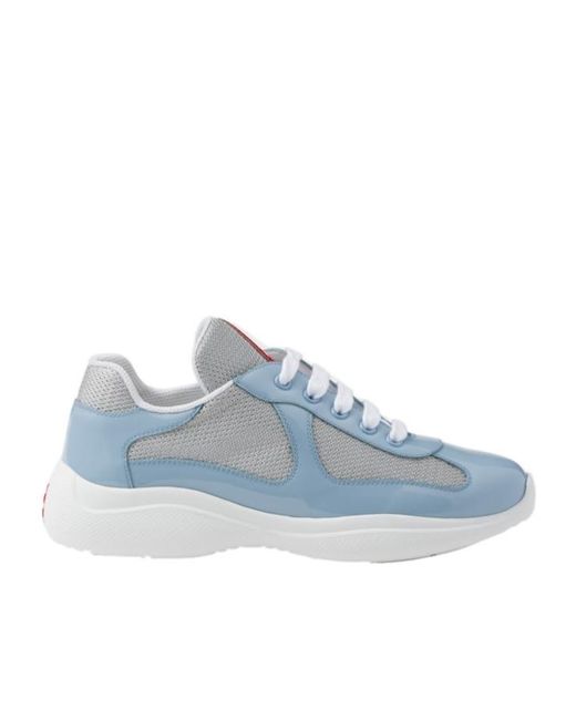 Prada Blue America's Cup Biker Fabric Sneakers