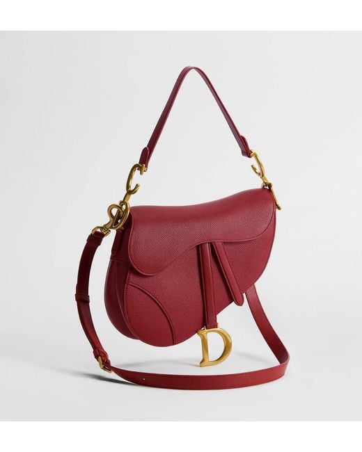 Dior Red Saddle Bag With Strap