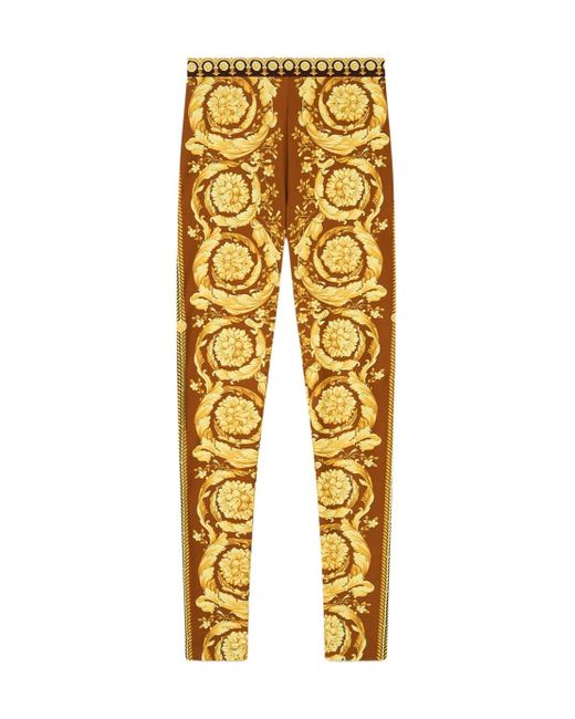 Versace Yellow Barocco Print Leggings