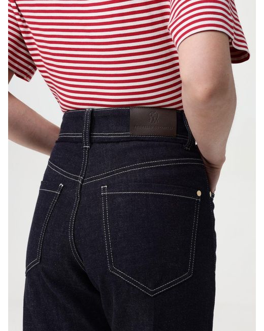 Brunello Cucinelli Black High-Waisted Turn-Up Brim Jeans