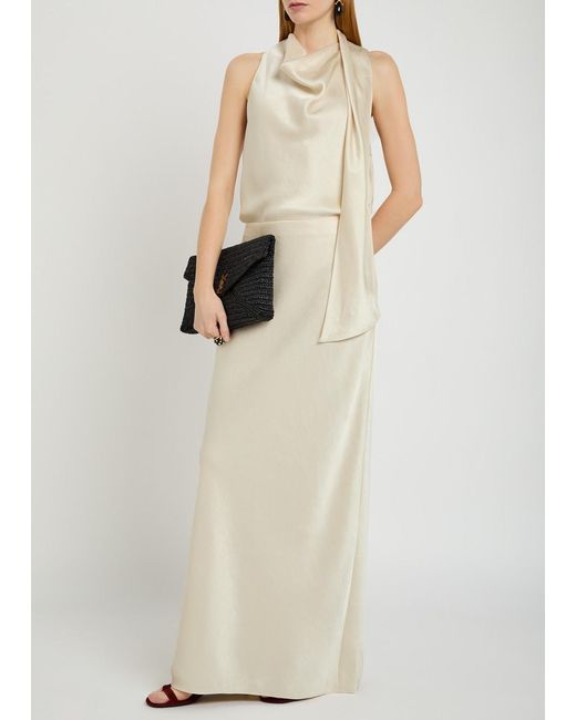 Vince White Satin Maxi Skirt