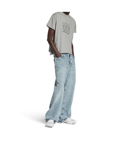 Balenciaga Gray Ceo Team Logo Boxy T-Shirt for men