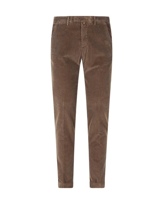 Briglia 1949 Brown Casual Trousers With Belt Loops for men