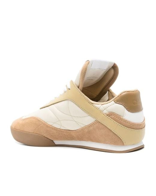 Chloé Natural Quilted-Panel Sneakers