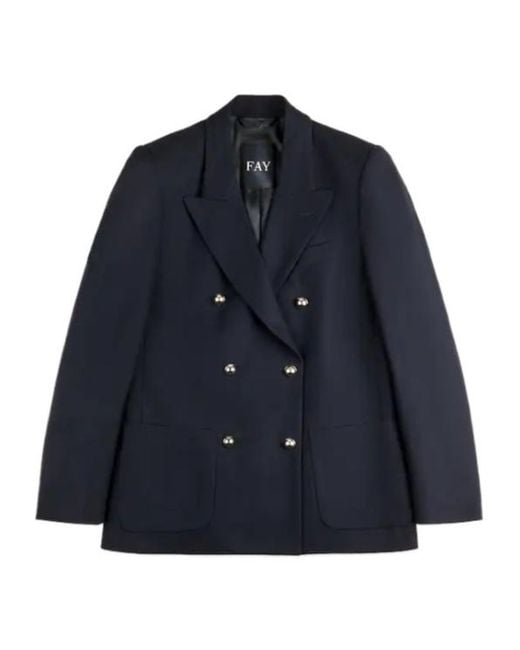 Fay Blue Double-Breasted Jacket