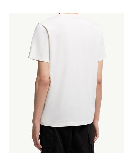 Moncler White Logo Patch Crewneck T-Shirt for men