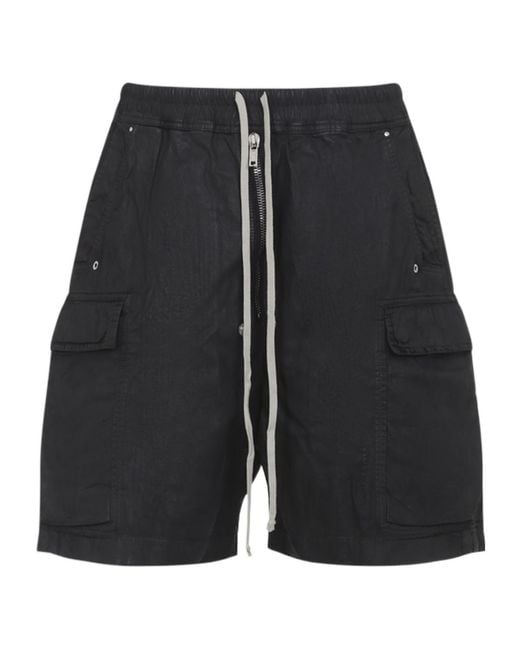 Rick Owens Black Drkshdw Denim Cargobela Shorts for men