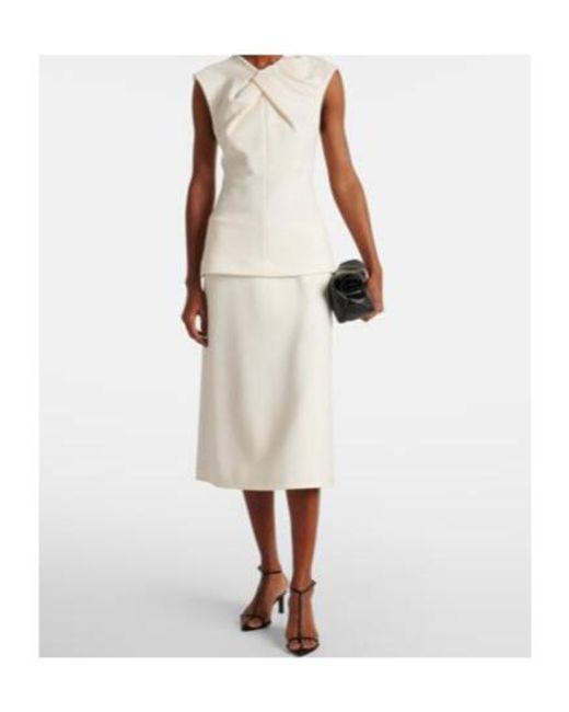 Jil Sander White Draped Top