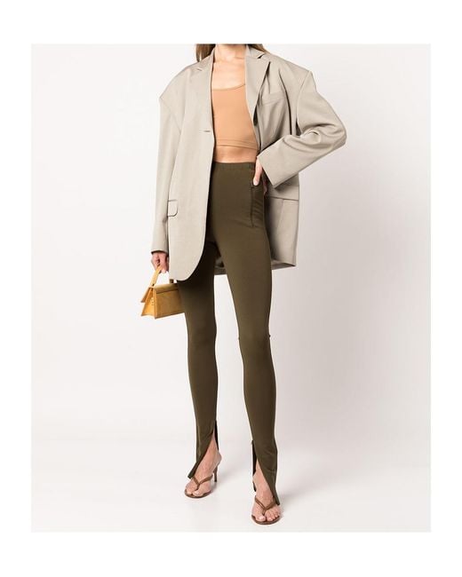Wardrobe NYC Green Zipped Leggings