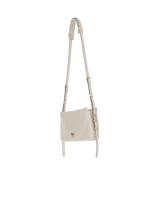 Pinko White Love Birds Mini Crossbody Bag