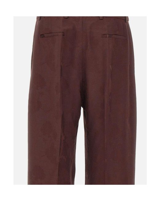 Etro Purple Straight-Leg Trousers