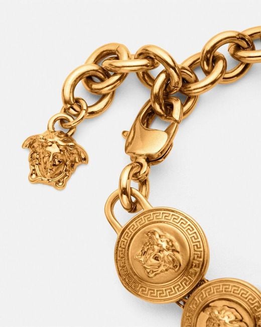 Versace Metallic Tribute Medusa Clasp Fastened Chained Bracelet for men