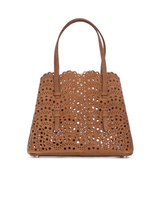 Alaïa Brown Alaïa Mina 25 Tote Bag