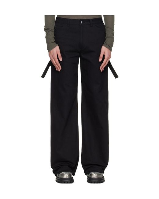 HELIOT EMIL Black Gait Belt Loop Jeans for men