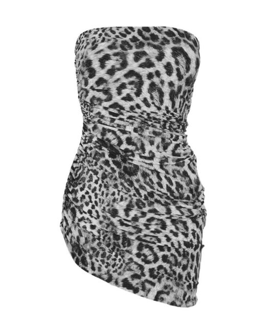 Norma Kamali Black Leopard Print Dress