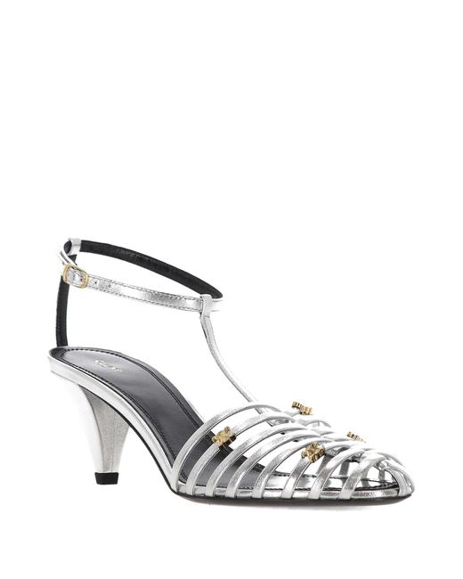 Céline White Cage Heeled Sandal